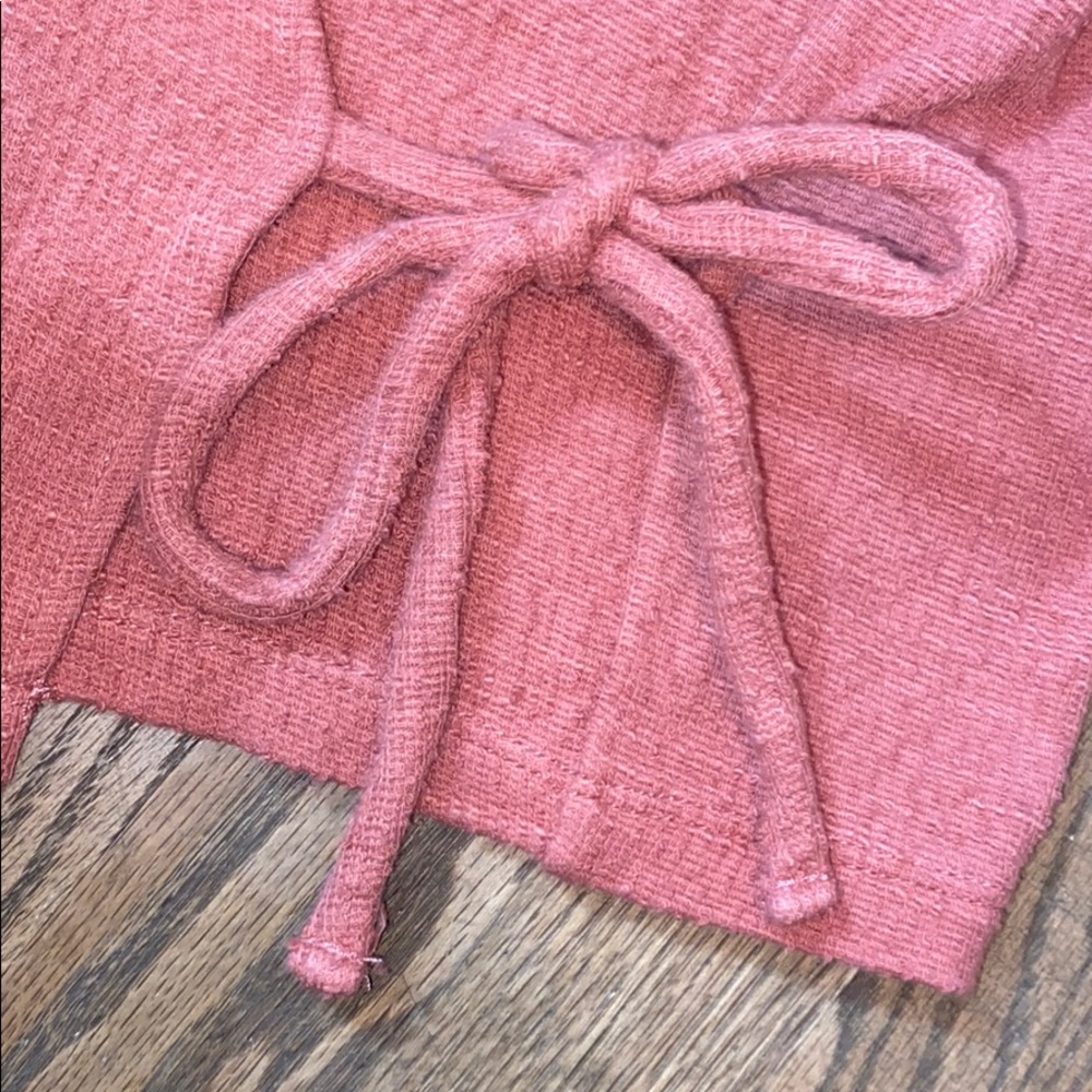 Madewell Texture and Thread Puff Sleeved Wrap Top - Picture 4 of 6